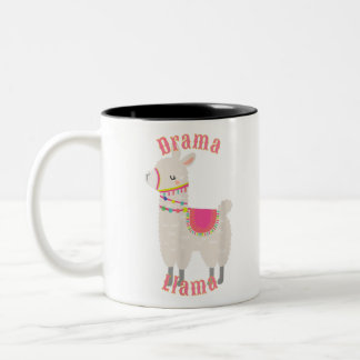 Drama Llama T-Shirt voor volwassenen en Kinderen Tweekleurige Koffiemok