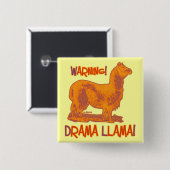 Drama Llama Vierkante Button 5,1 Cm (Voorkant /achterkant)