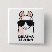 Drama Llama Vierkante Button 5,1 Cm (Voorkant)