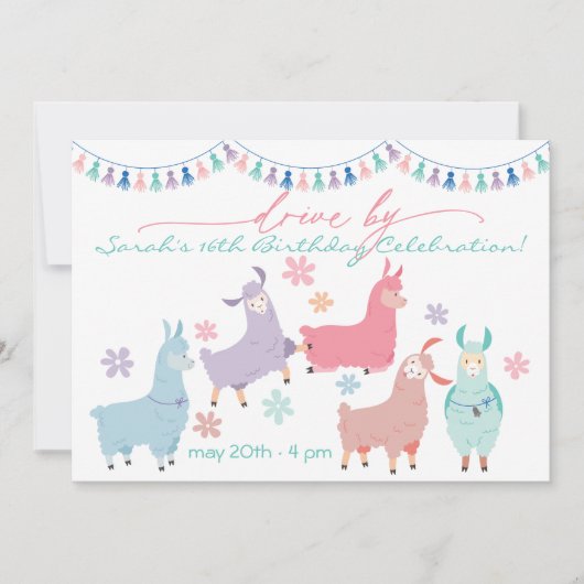 Drama Llamas-station dansen op geboortedag Kaart (Voorkant)