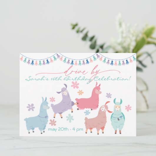 Drama Llamas-station dansen op geboortedag Kaart (Staand voorkant)