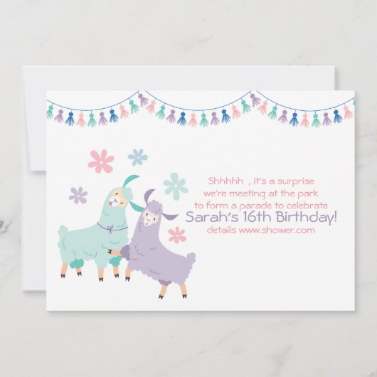 Drama Llamas-station dansen op geboortedag Kaart (Achterkant)