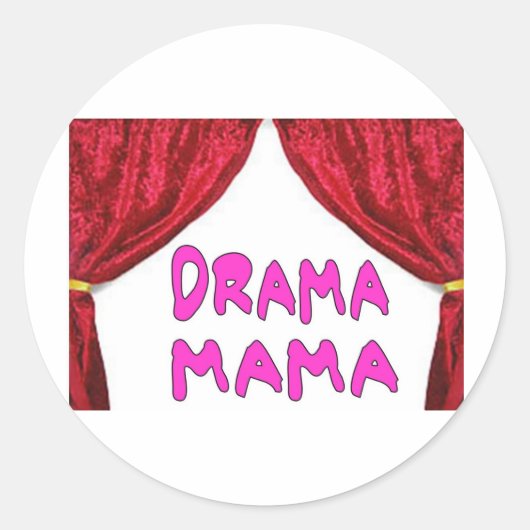 DRAMA MAMA RONDE STICKER (Voorkant)