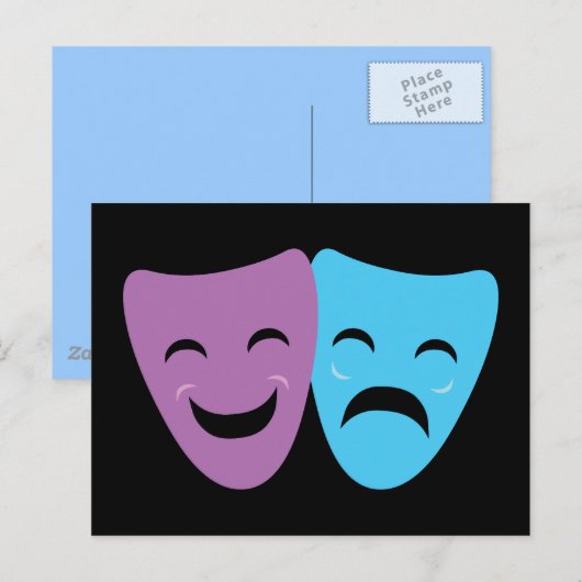 Drama maskers briefkaart (Voorkant / Achterkant)