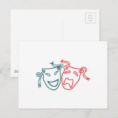 Drama maskers briefkaart (Voorkant / Achterkant)