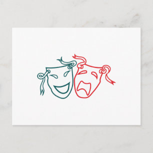 Drama maskers briefkaart