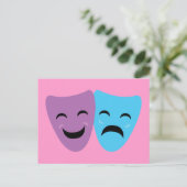 Drama maskers briefkaart (Staand voorkant)