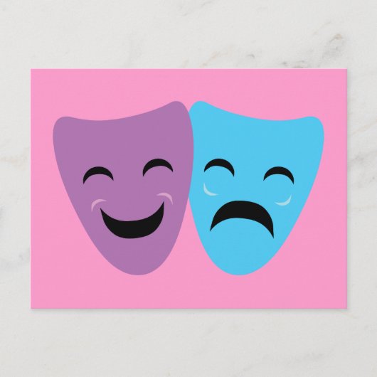 Drama maskers briefkaart (Voorkant)