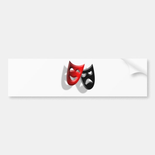 Drama maskers bumpersticker (Voorkant)