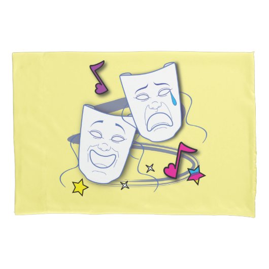 Drama maskers comedy en tragedie kussensloop (Voorkant)