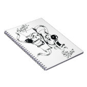 Drama-maskers die nu opstijgen, blijven later bran notitieboek (Rechterzijde)