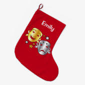 Drama Maskers Gold en Silver Name  Grote Kerstsok (Voorkant (Hangend))