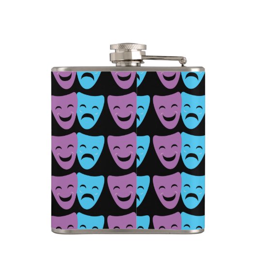 Drama maskers heupfles (Achterkant)