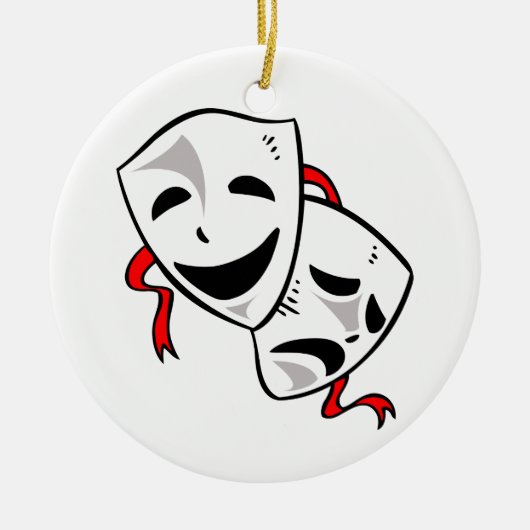 Drama maskers keramisch ornament (Voorkant)