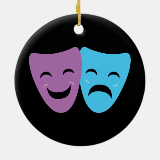 Drama maskers keramisch ornament (Achterkant)