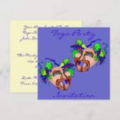 Drama-maskers met toevoeging van druiven Toga Part Kaart (Voorkant / Achterkant)