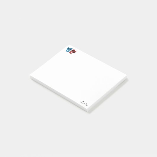 Drama-maskers met zonnebril post-it® notes (Schuin)