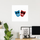 Drama-maskers met zonnebril poster (Thuiskantoor)