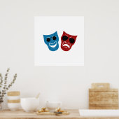Drama-maskers met zonnebril poster (Keuken)