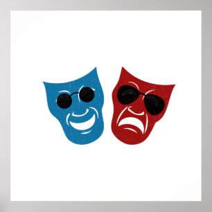 Drama Maskers met Zonnebril Poster