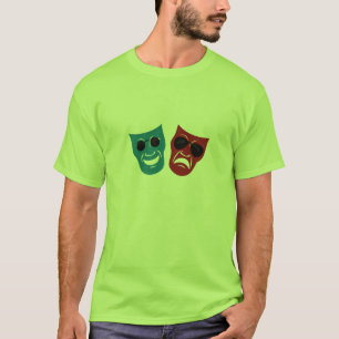 Drama-maskers met zonnebril t-shirt