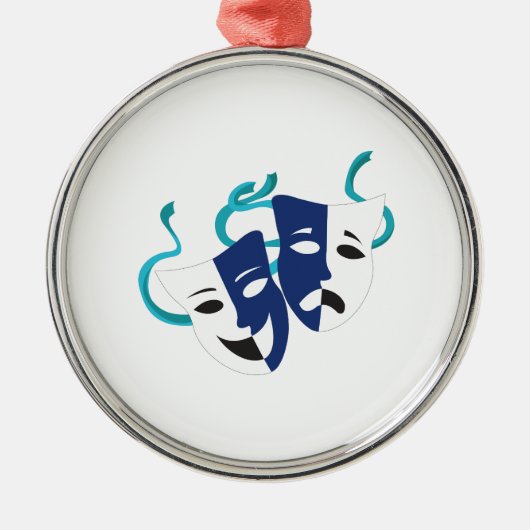 Drama maskers metalen ornament (Voorkant)