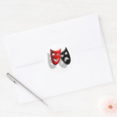 Drama maskers ronde sticker (Envelop)