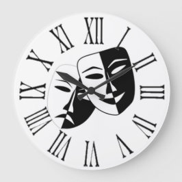 DRAMA MASKS ROMAN NUMERALS CLOCK GROTE KLOK