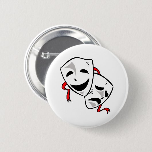 DRAMA MASKS RONDE BUTTON 5,7 CM (Voorkant /achterkant)