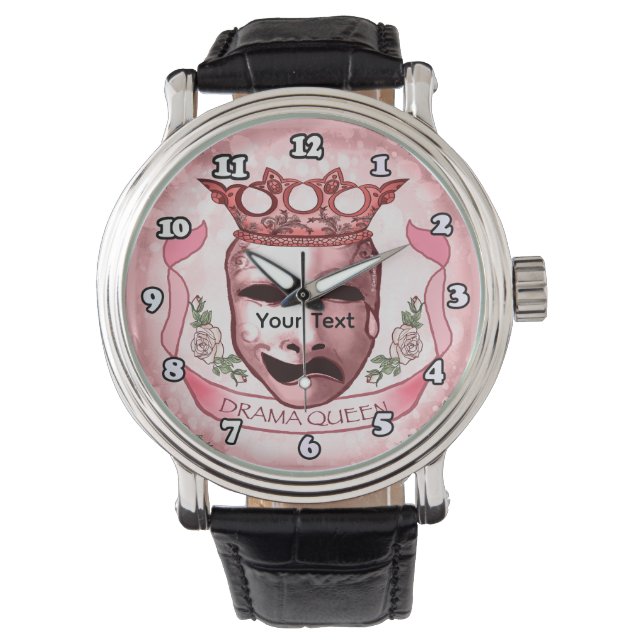 Drama Queen Acteur Masker  Horloge (Voorkant)