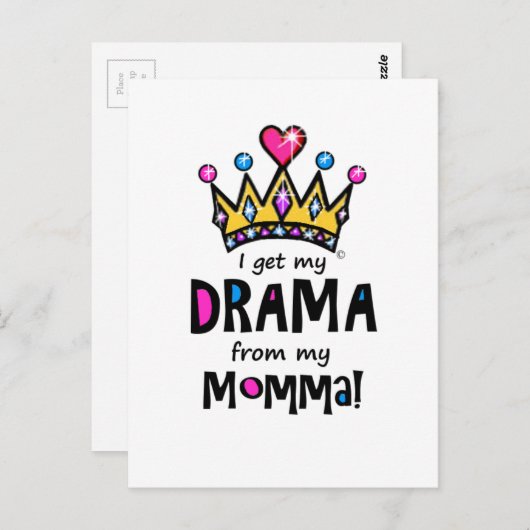 Drama Queen Briefkaart (Voorkant / Achterkant)