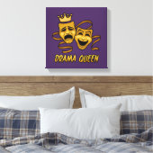 Drama Queen Comedy en Tragedie Gold Theater Mask Canvas Afdruk (Insitu (Slaapkamer))