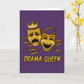 Drama Queen Comedy en Tragedie Gold Theater Mask Kaart (Gele Bloem)