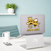 Drama Queen Comedy en Tragedie Gold Theater Mask Sticker (Laptop op bureau)
