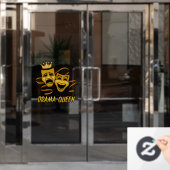 Drama Queen Comedy en Tragedie Gold Theater Masker Raamsticker (Kantoordeur)