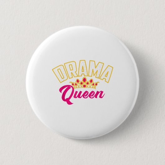 Drama Queen Cool Theatrical Acting Funny Theater Ronde Button 5,7 Cm (Voorkant)