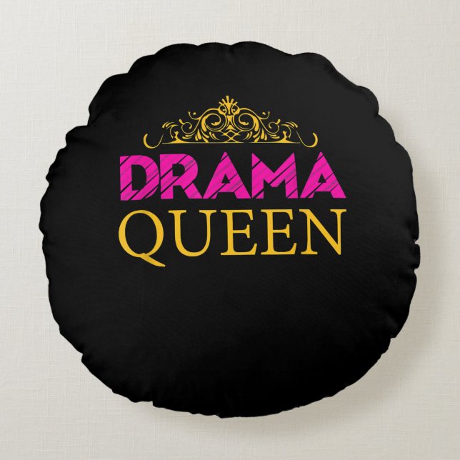 Drama Queen Crown Actress Broadway Actress Rond Kussen (Voorkant)
