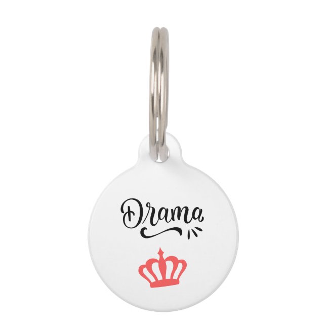 Drama Queen Crown Pet Tag Huisdierpenning (Voorkant)
