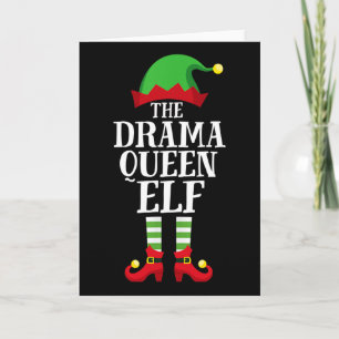 Drama Queen Elf bijpassende gezinsgroep Kerstmis P Kaart