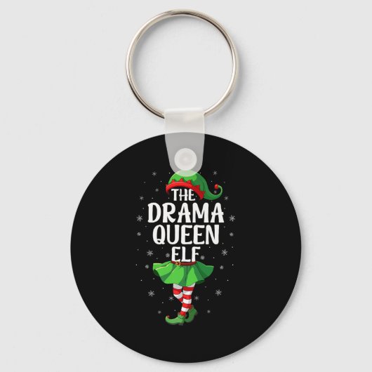 Drama Queen Elf Christmas Girls Women Elf Squad Xm Sleutelhanger (Voorkant)