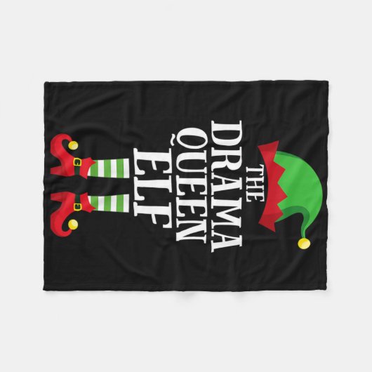 Drama Queen Elf Matching Family Group Christmas Pa Fleece Deken (Voorkant (Horizontaal))