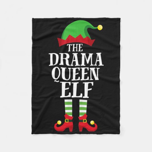 Drama Queen Elf Matching Family Group Christmas Pa Fleece Deken (Voorkant)