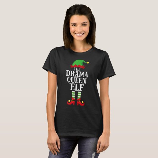 Drama Queen Elf Matching Family Group Christmas Pa T-shirt (Voorkant volledig)