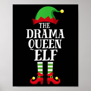 Drama Queen Elf Matching Family Kerstmis Pa Poster