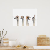Drama Queen | Funny Ostrich Waterverf Painting Poster (Keuken)