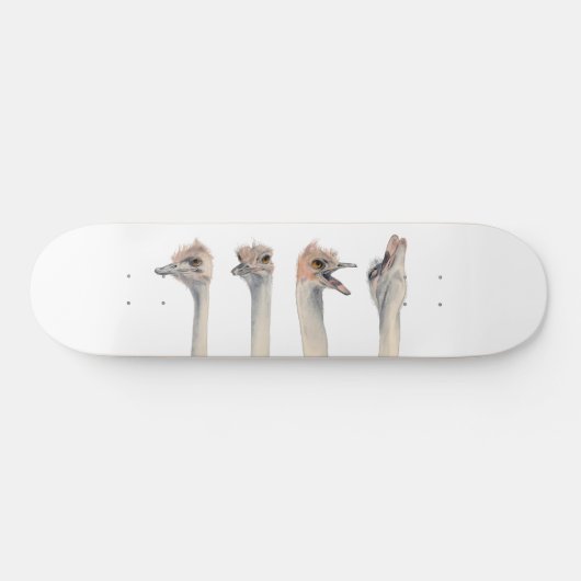 "Drama Queen" Funny Ostriches schilderen Skateboard (Horizontaal)