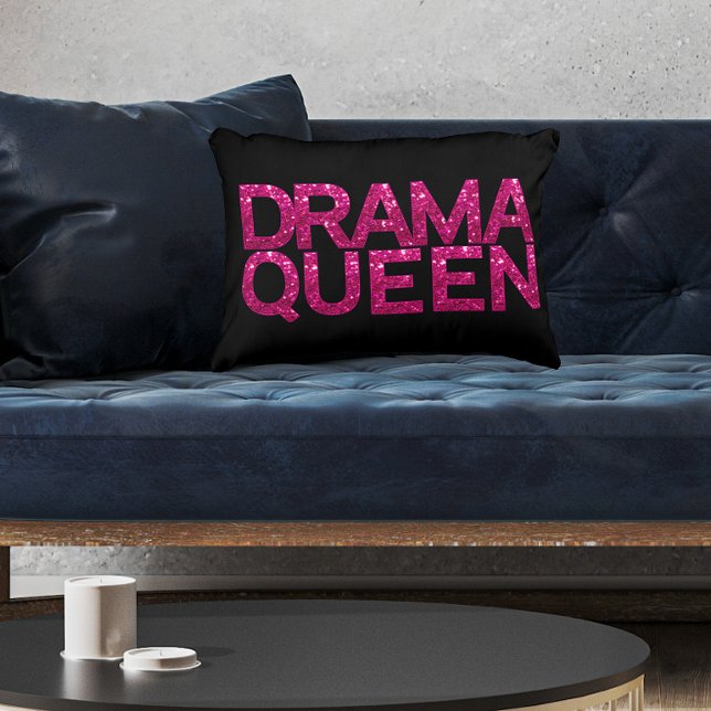 Drama Queen Hot Pink Glitter Accent Kussen (Check out coordinating products in our Drama Queen Collection)