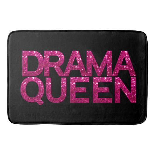 Drama Queen Hot Pink Glitter Badmat (Voorkant)