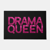 Drama Queen Hot Pink Glitter Deurmat (Voorkant)