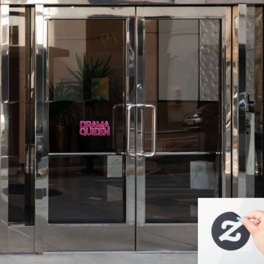 Drama Queen Hot Pink Glitter Raamsticker (Kantoordeur)